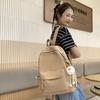 Solid Color Backpack Female Campus Junior High School Senior High School Student Schoolbag