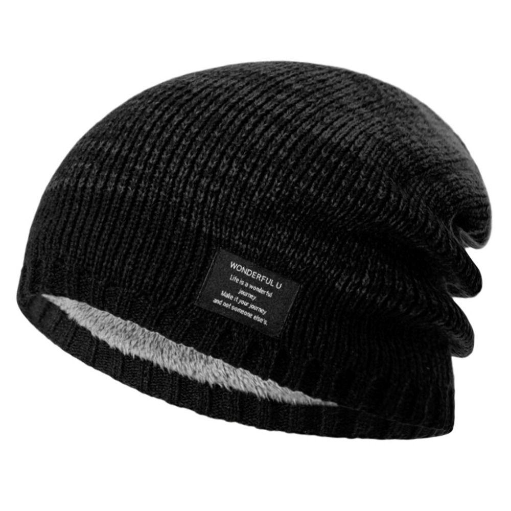 Large Head Circumference Beanies Hat Thickened Ski Cap Casual Unisex Cap  Outdoor