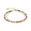 Luxenter Bracelet En Argent 925 Avec Cristaux Multicolores Finis En or Jaune 18K - Mbingu