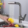 Выдвижная кухонная смеситель-кран TLXT цвета Gunmetal Grey с 4-режимным выдвижным изливом-лейкой