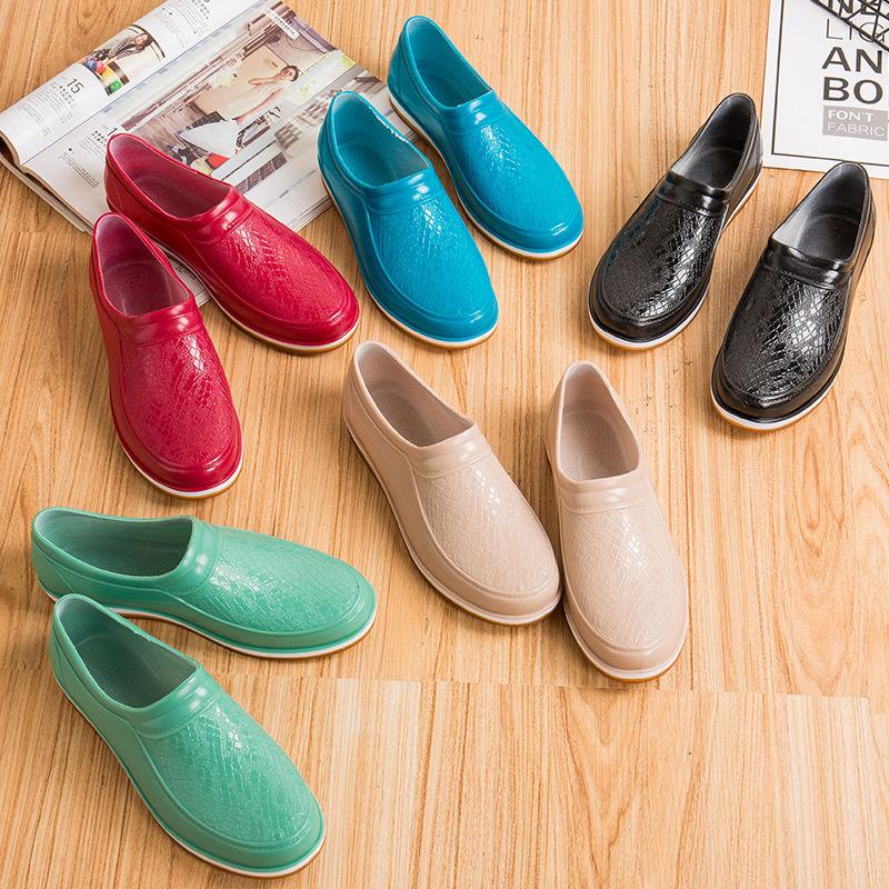 Модная унисекс обувь для воды, Домашняя кухонная обувь, Женские резиновые сапоги, Нескользящая подошва из ТПР, Неглубокие галоши, Подошва из коровьей кожи, Цвета, Капля