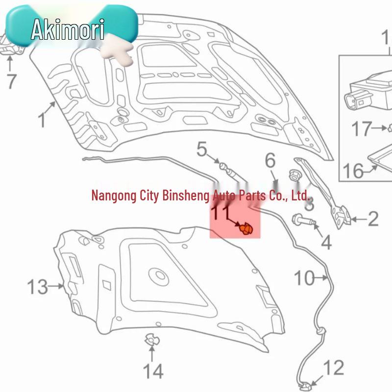 Hood Latch Release Cable Clip (10-Pack) for Chrysler, OE# 4814094