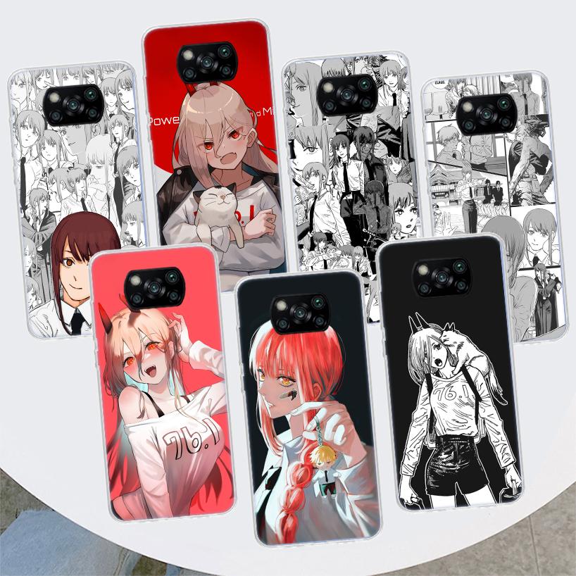 Чехол для телефона Power Makima Chainsaw Man для Xiaomi Poco X3 GT X4 NFC M4 Pro M3 M2 F3 F2 F1 Mi Note 10 A3 A2 Lite A1 CC9E Fundas