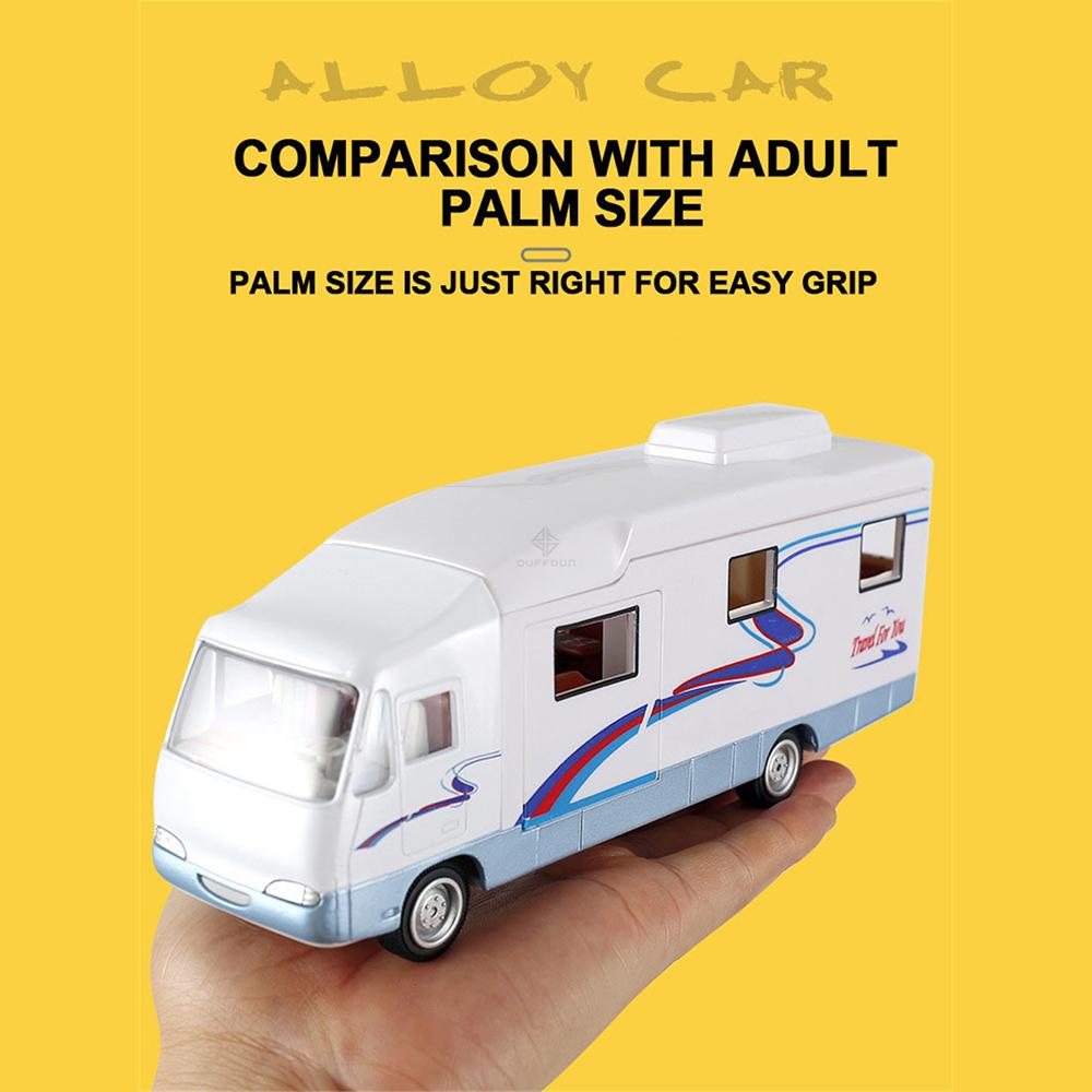 1/32 крутой мини-дом на колесах, игрушечный литой автомобиль для отдыха с откатным механизмом для детей