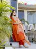 Orange Kurta Set for Women Embroidered Ethnic Suit with Dupatta Festive Wear