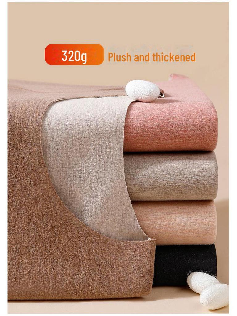 Women's Thermal Suit: Autumn/Winter Wool-Silk Blend Warmth with Bamboo Fiber Trousers