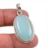 Natural Aqua Chalcedony Gemstone Handmade 925 Solid Silver Pendant 1.75" L2d40