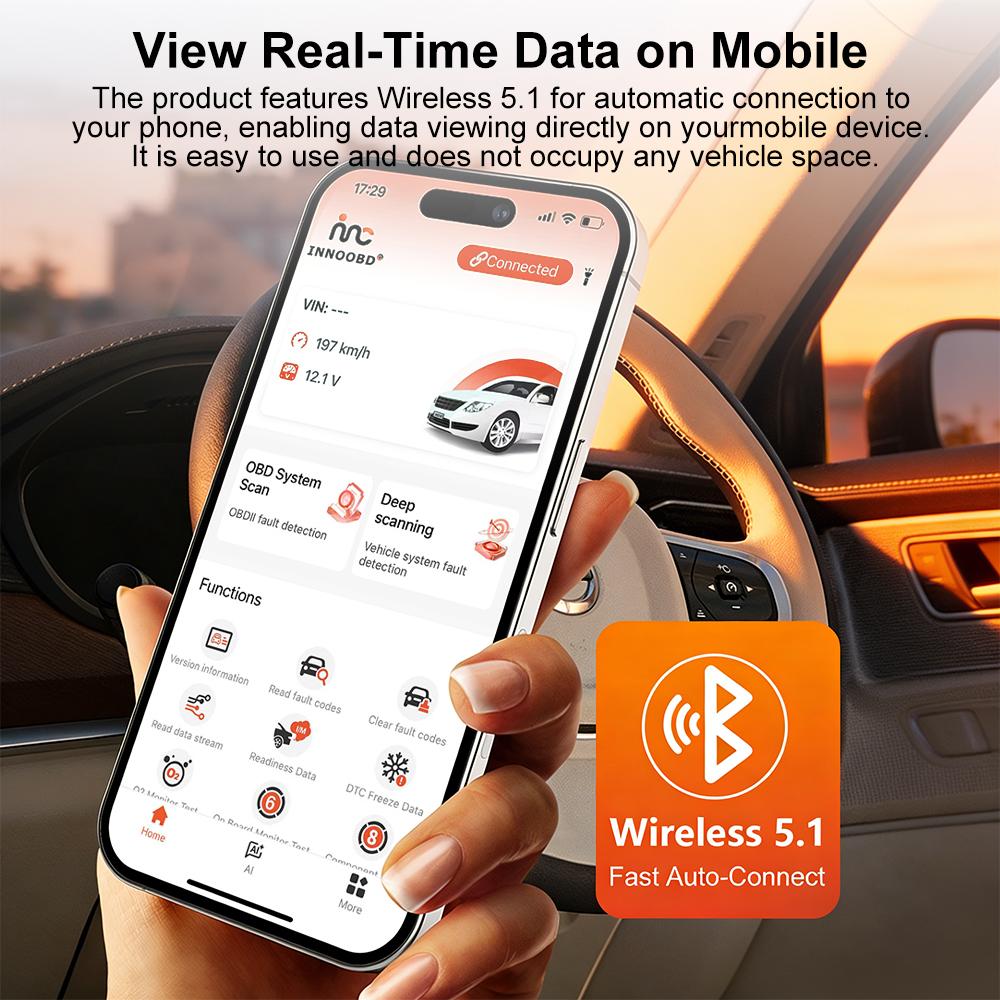 Fault Code Clear N32G452CCL7,QFP48 V1.4 Auto Accessories Engine ABS Transmission Airbag Scan Bluetooth 5.1 OBD2 Scanner Car OBD II Diagnostic Tools