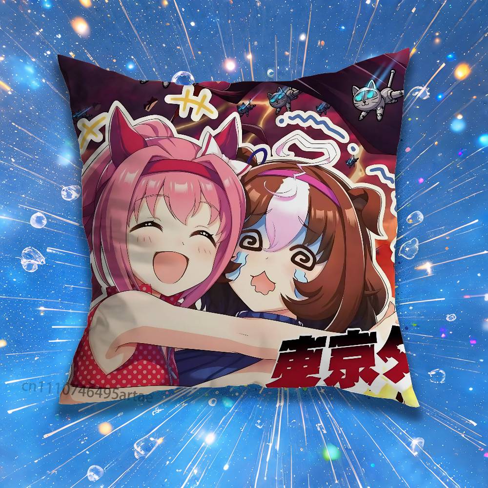 Haru Urara UUmamusume Pillow Case Living Room Sofa Cushion Cover Suitable For Home Bedroom Room Decoration