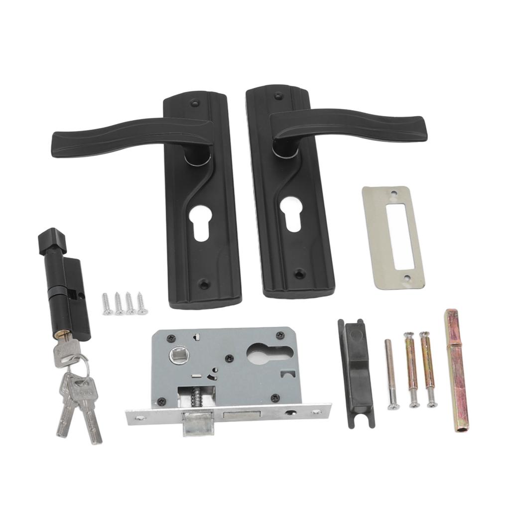 Door Handle Lock Manganese Steel Silent Bearing Universal Door Lever Lock Set with Keys for Home