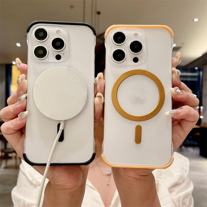 Ultra Thin Matte Frameless Magnetic Magsafe Case For iPhone 16 15 14 13 12 Pro Max 16 Plus Wireless Charging PC Shockproof Cover