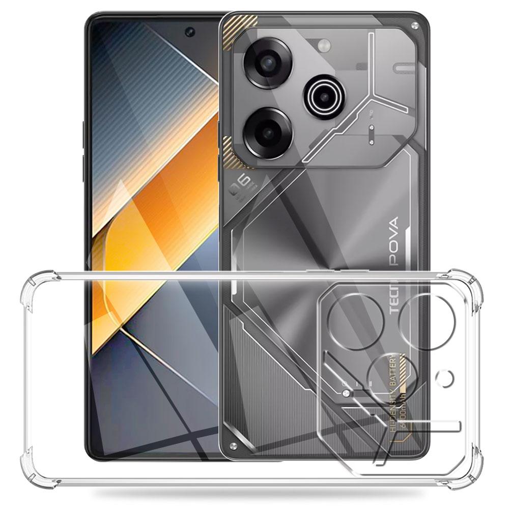For Tecno Pova 6 Pro LI9 Case Clear Shockproof Silicone Soft TPU Cover For Tecno Pova 6 Coque On Tecno Pova 6 Pro 6pro 5G Funda