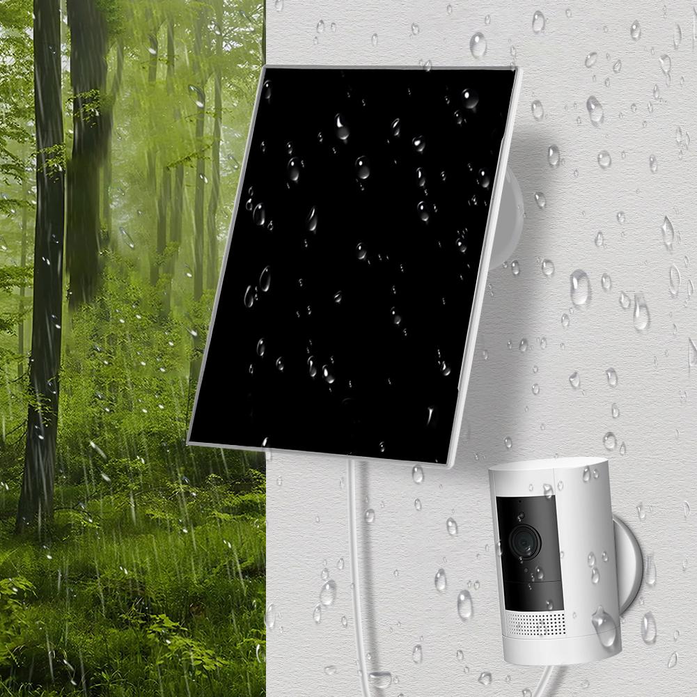 Солнечная панель 3 Вт 6 В Комплект с регулируемым на 360 градусов настенным креплением Зарядное устройство для камеры Ring Eufy Blink Arlo, Micro USB и Type-C