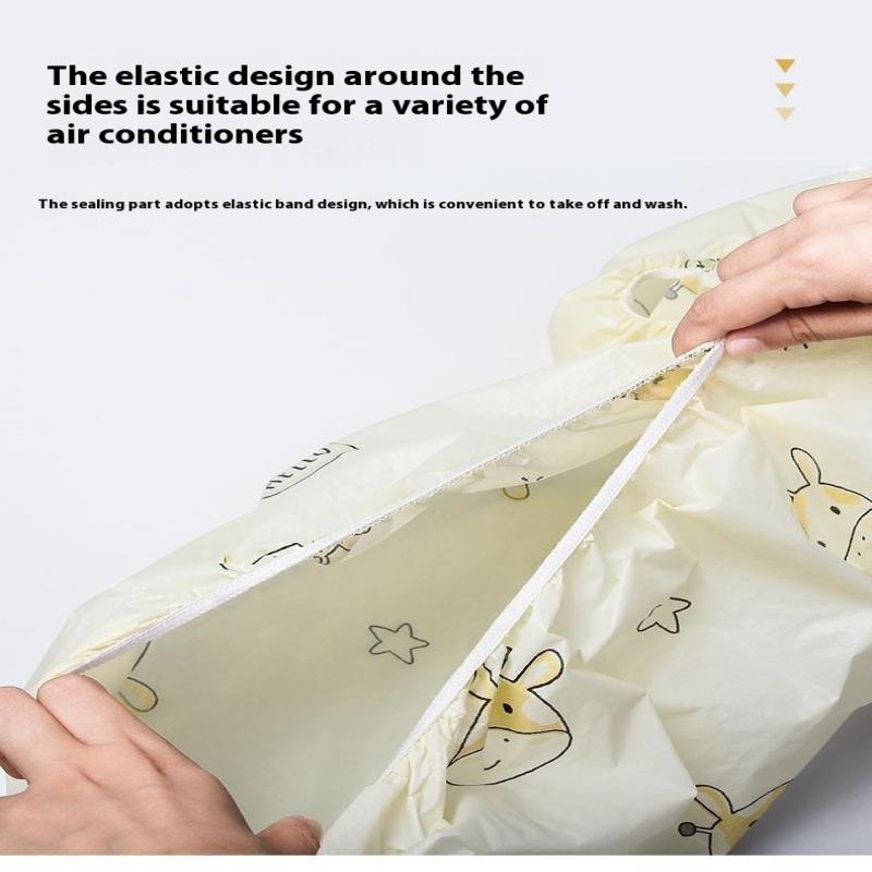 3Pcs Air Conditioner Dust Cover Wall Mounted Air Conditioner Universal Minimalist Cartoon Washable Peva Air Conditioner Cover