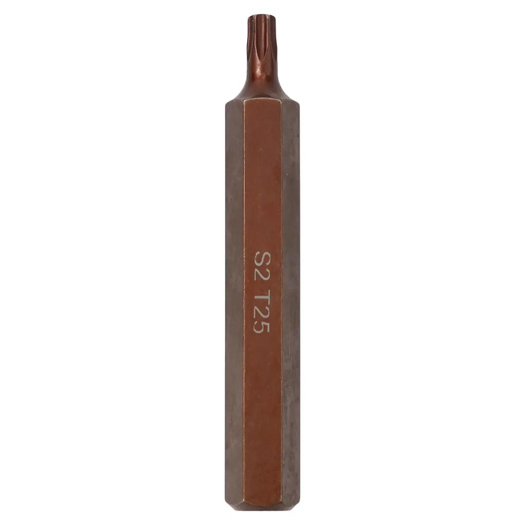1pc 75mm Magnetic Torx Screwdriver Bit Steel 10mm Hex Shank Screwdrive For Impact Screwdriver T20/T25/T30/T40/T45/T50/T55