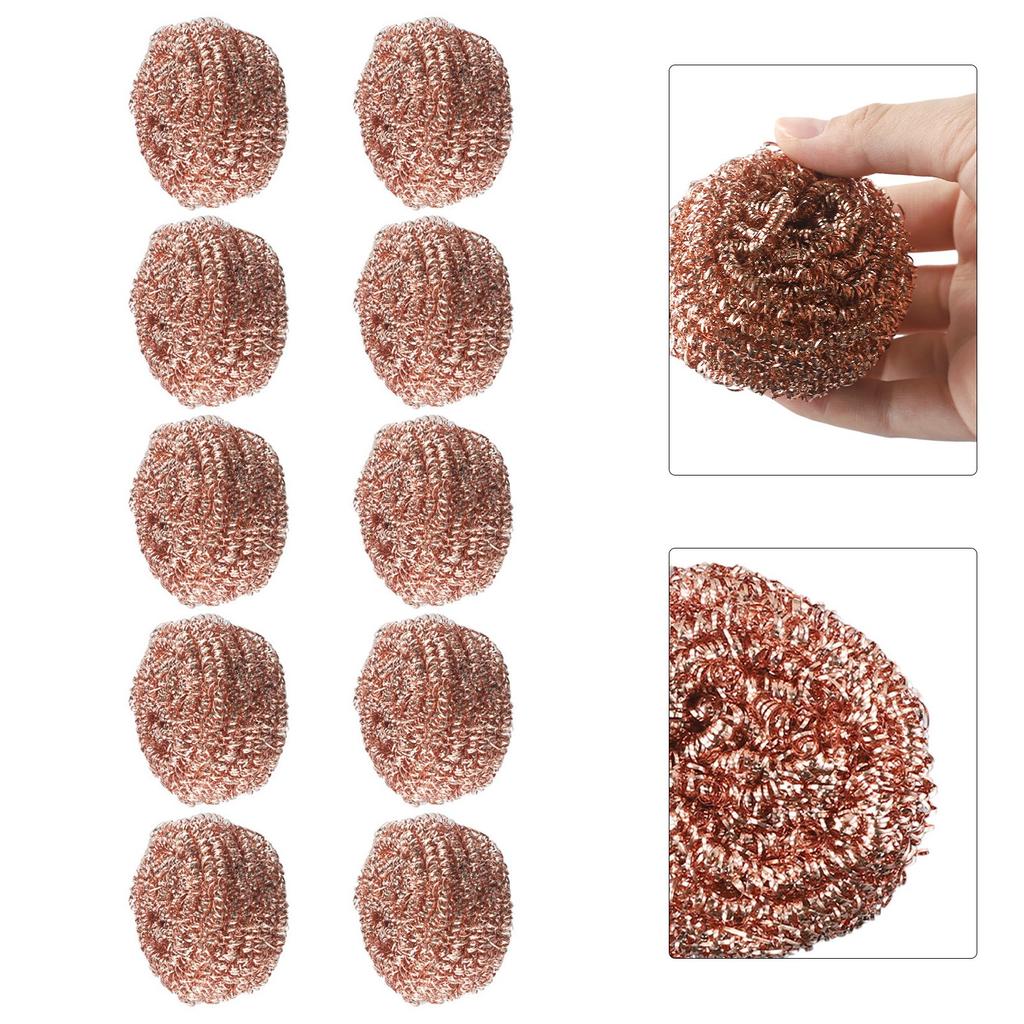 10PCS Copper Metal Wire Sponge Ball Iron Tip Nozzle Cleaner Slag Remover Tool