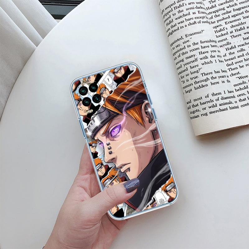 Naruto Akatsuki Transparent Phone Case for Motorola Moto G7 G8 G9 G84 G85 G73 G24 G15 Z2 Play Power Plus
