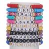 Taylor Swift Fan Colorful Soft Clay Bracelet Set - Handmade English Name Jewelry for Women