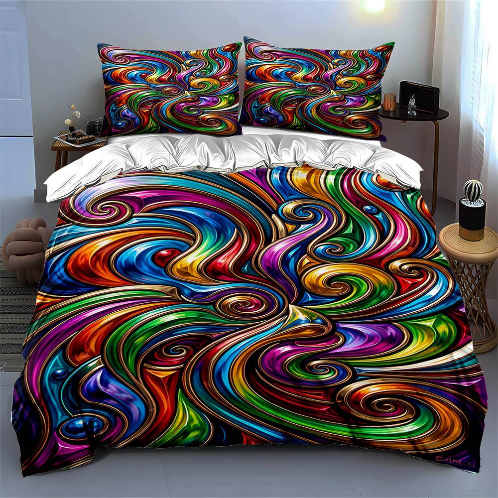 Colorful swirling pattern. Bedding Duvet cover sets Duvet covers Pillowcases gifts (1 * Duvet Cover 2 * Pillowcases, without duvet insert)