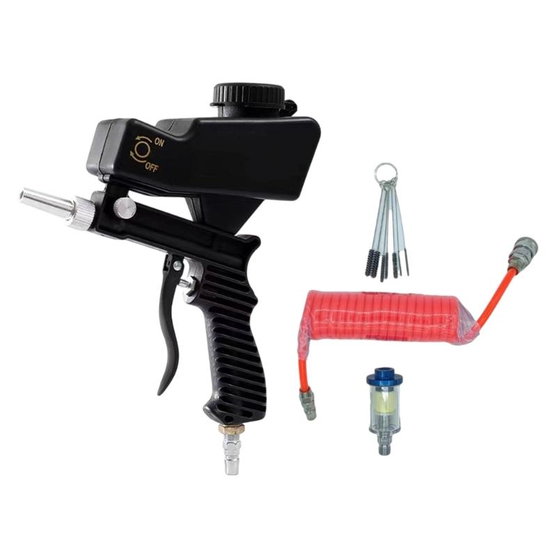 Gravitys Pneumatic Sandblasting Guns Sand Blasters Kit with Adjustable Pressure for DIY Projects and Surfaces Cleaning