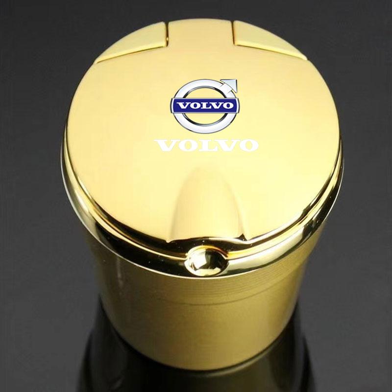 AALC1 Car Ashtray Car Garbag Can with Led Light with Cover Multi-function Car Supplie For Volvo xc60 xc90 v40 v60 v50 s60 Accessories