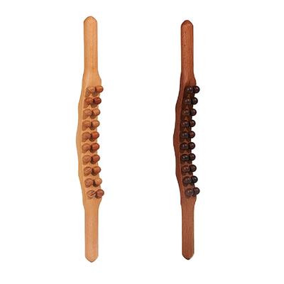 Деревянная палочка Sha, двойной ряд, 20 бусин, массажер для триггерной точки, инструмент для мышц шеи, спины