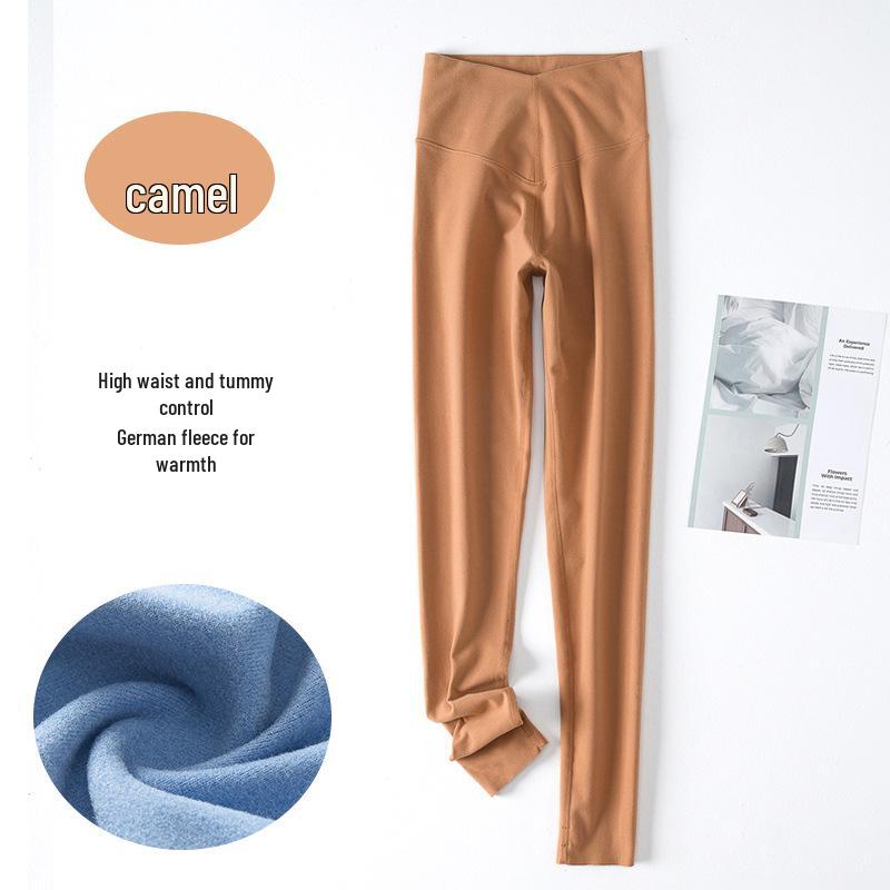 Женские большие размеры с высокой талией, эластичные, контролирующие, на флисовой подкладке, осенне-зимние теплые бесшовные леггинсы