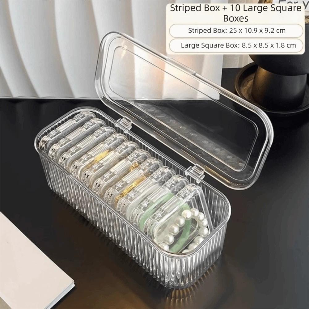 Transparent Jewelry Storage Box Dustproof Lid Bracelet Storage Box Jewelry Display