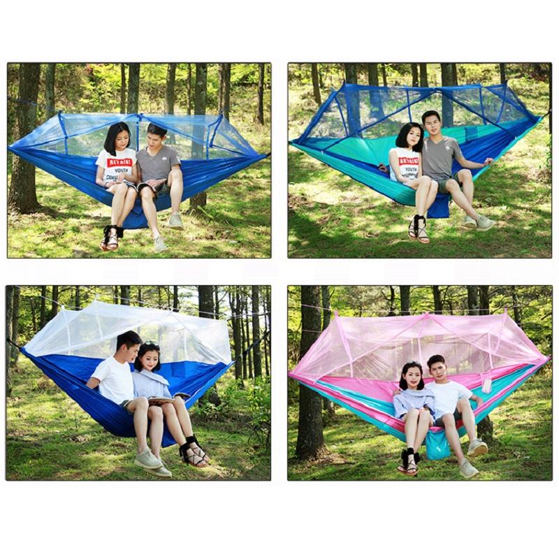 Spacious Double Person Hanging Hammock Bed With Anti-mosquito Net For Camping