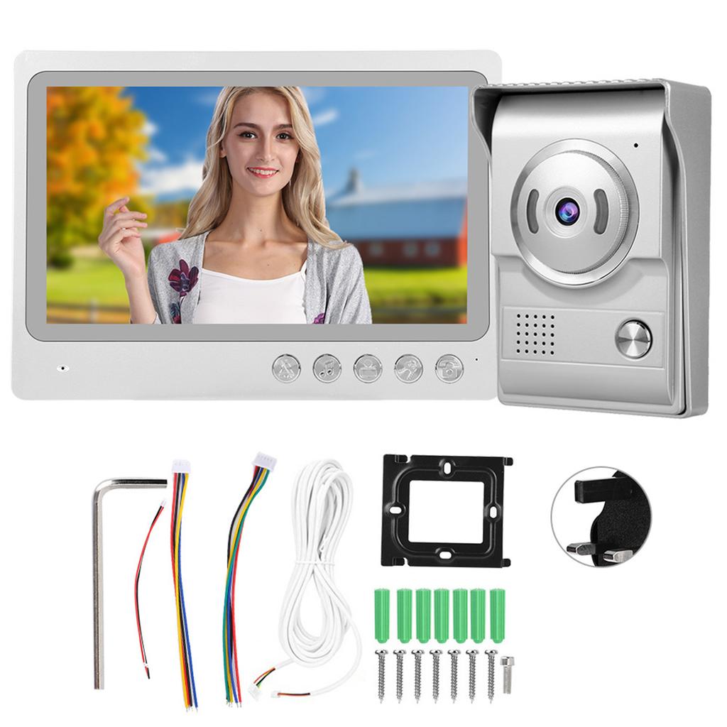 9-дюймовый проводной к Wi-Fi видеодомофон дверной звонок IP55 водонепроницаемый ночное видение фотосъемка запись