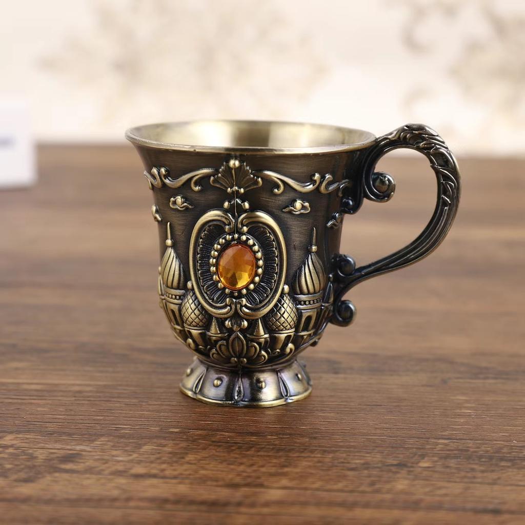 Легкий Роскошный Гравированный Бронзовый Винный Бокал – Винтажный Бокал для Белого Вина на Высокой Ножке для Дома, Вечеринки и Бара