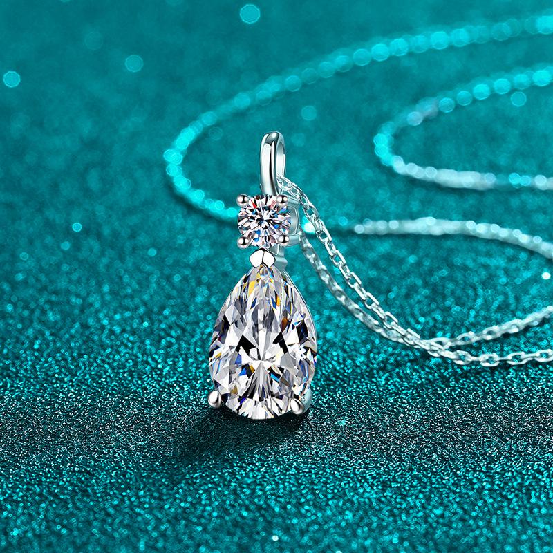 Серебряная подвеска-капля с муассанитом Delong S925 для женщин
