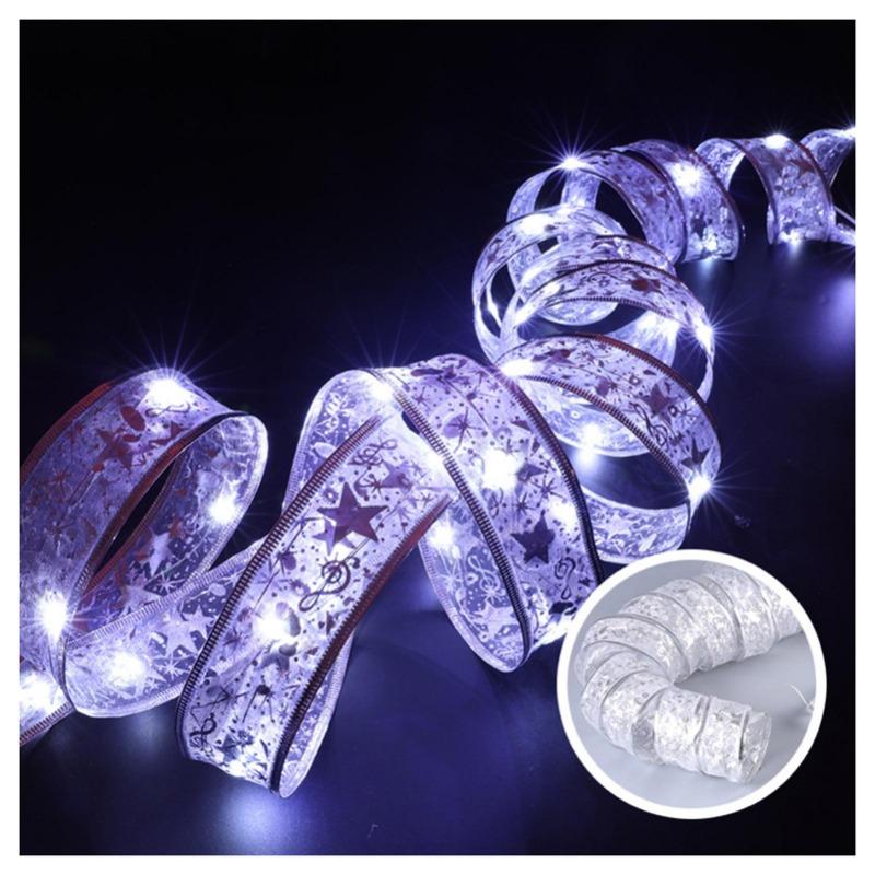 1/3/5 м Рождественская лента для украшения елки, светодиодные ленты, сделай сам, бронзовая кружевная лента, гирлянда для Нового года, Рождества, вечеринки, украшения дома