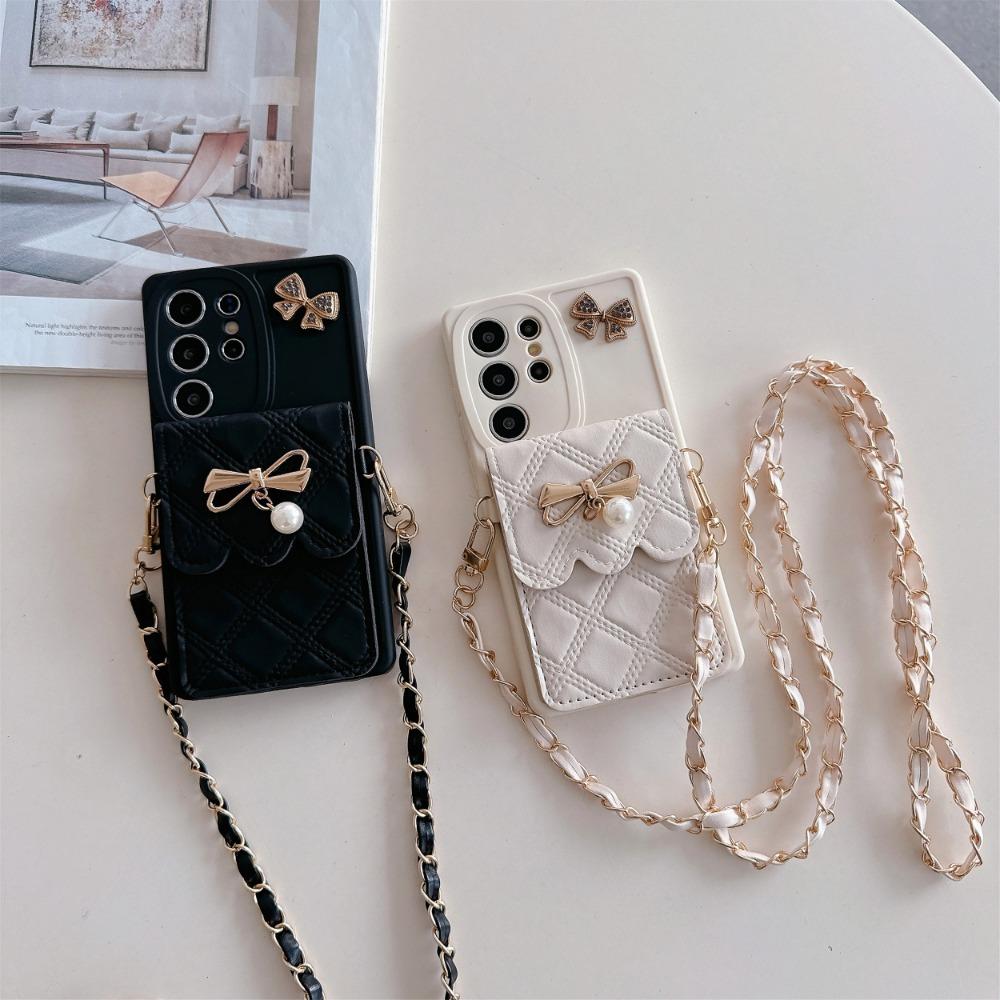 3D Bowknot Crossbody Card Holder Wallet Case For Samsung Galaxy S25 Ultra S24 S23 Plus A16 A26 A36 A56 A15 A25 A35 A55/Xiaomi 14T Pro Redmi Note 14 13