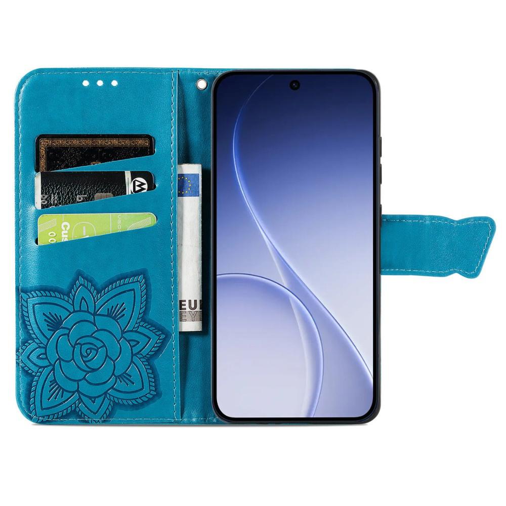 Flip case for Oppo Reno 15 Pro, Butterfly, blue