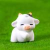 Cow Figurine Resin Tiny Cattle Ornament Miniature Animal Statue Toy Fairy Garden Microlandscape Desktop Decoration