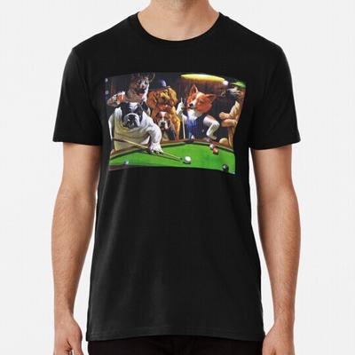 Dogs Playing Pool S To 5XL T-Shirt