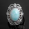 Larimar Ring, Silver Ring, Handmade Jewelry, Christmas Gift, Silver Jewelry