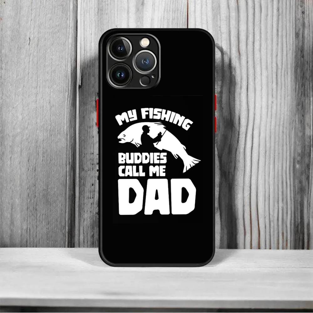 Fishing Heartbeat Matte Cover For iPhone 16 15 14 11 12 13 Mini Pro Max X XS MAX Phone Case shockproof