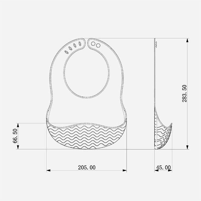 1 шт. Детский силиконовый нагрудник, ультралегкий, с широкими плечами, водонепроницаемый, регулируемый, гофрированный, детский аксессуар, нагрудник для детского питания