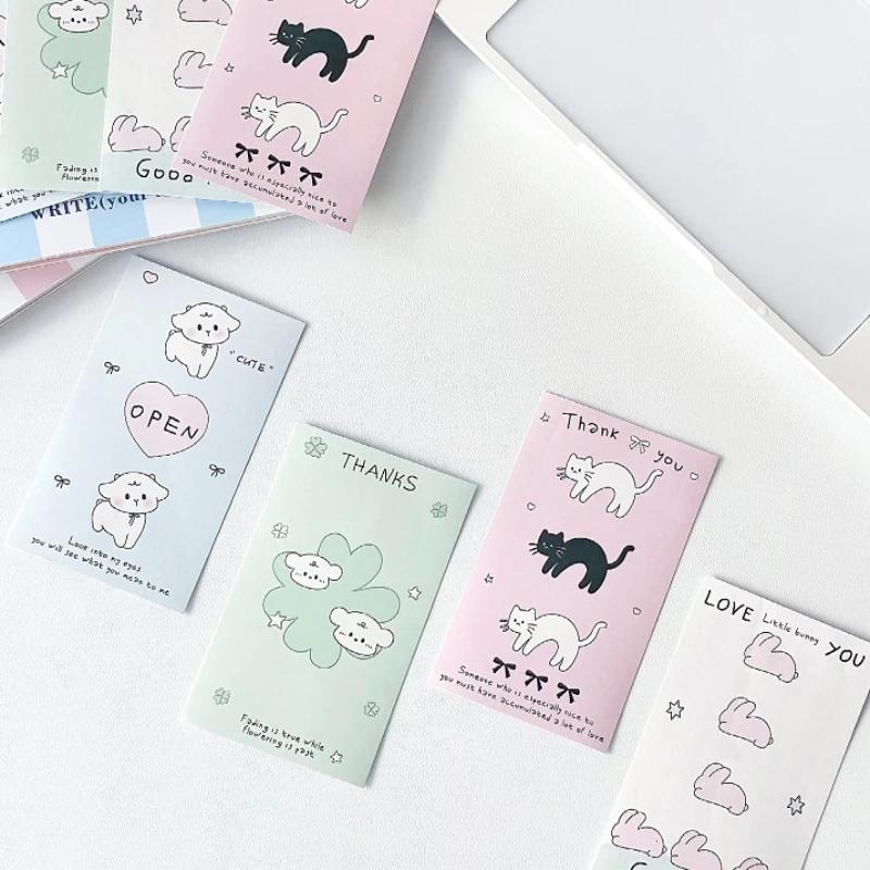 20Pcs Korean INS Cute Cat Lamb Puppy Sealing Stickers Kpop 3-inch Photocard DIY Packing Bubble Bag Carton Decor Label Stickers