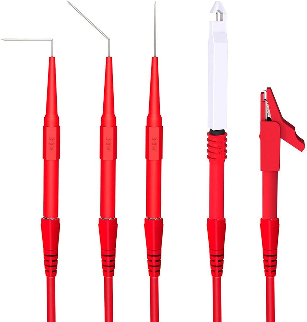 Cleqee 30pcs Automotive Back Probe Kit Banana Plug to Copper Alligator Clip with Test Lead Alligator Clips Insulated Needle Wire Piercing Probes for