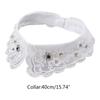 Lace Up Shawl Fake Collar Imitation Pearl Shirt Collar Accessory  Women