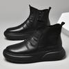 Mens Casual Boots Autumn Winter Design Comfy Work Shoes Genuine Leather Business Thick Sole Non-Slip Men Ankle Boots