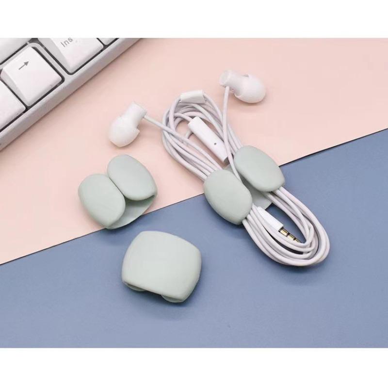 4 шт./лот, красивая намотка кабеля, USB-кабель, органайзер для кабеля для наушников, держатель с пряжкой, портативный крошечный офисный аксессуар, органайзер для кабеля