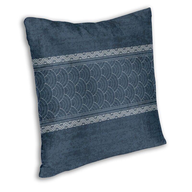 Denim Indigo Embroidery Textiles Cushion Cover Print Navy Jeans Texture Throw Pillow Case For Living Room Cool Pillowcover Decor