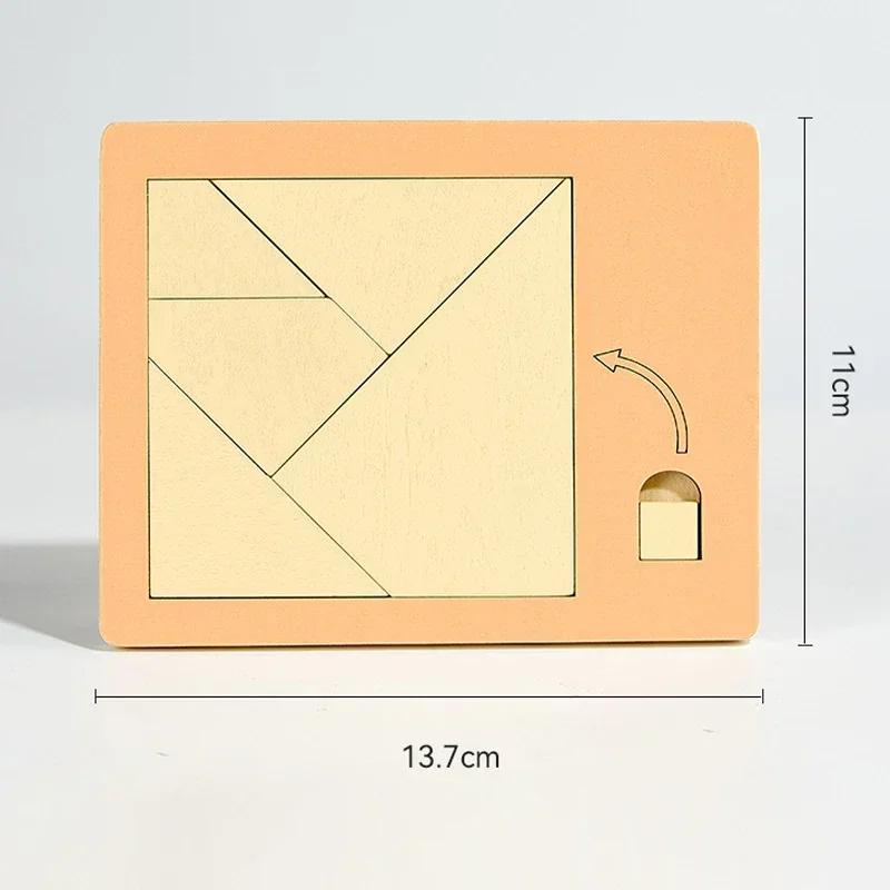 Wooden Geometric Puzzles Challenge Impossible Brain Burning Decompression Mind Brain Teaser Jigsaw Puzzle for Adults Kids