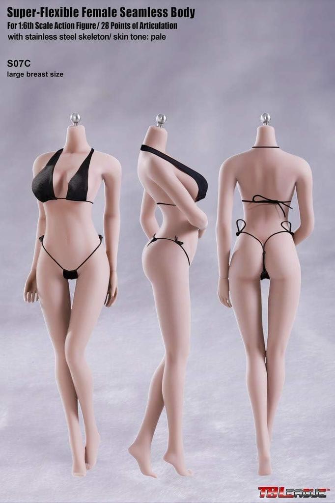 Scale Action Figure TBLeague S07C Super Flexible Seamless Female Body Pale Skin Bust Size L White Skin Pearl Skin [TOYBARJAPAN] 1/6