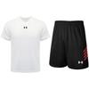 Under Armour Logo Print Short Sleeve T-Shirt Basketball Training Knit Shorts Casual Sports Set Unisex Sports Set 21500531-100+21500204-001