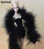 Fashion Black Long Plush Shawl Pashmina For Barbie Dolls Accessories For Monster High Dolls Girl's Playhouse Gift